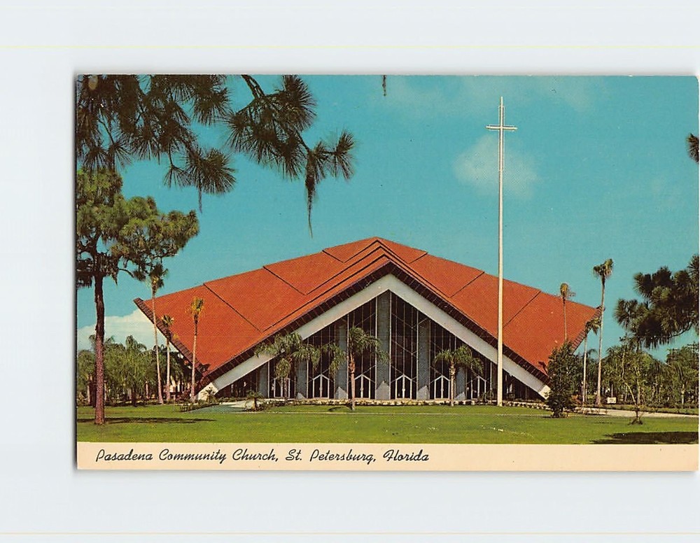 Postcard Pasadena Community Church St. Petersburg Florida USA