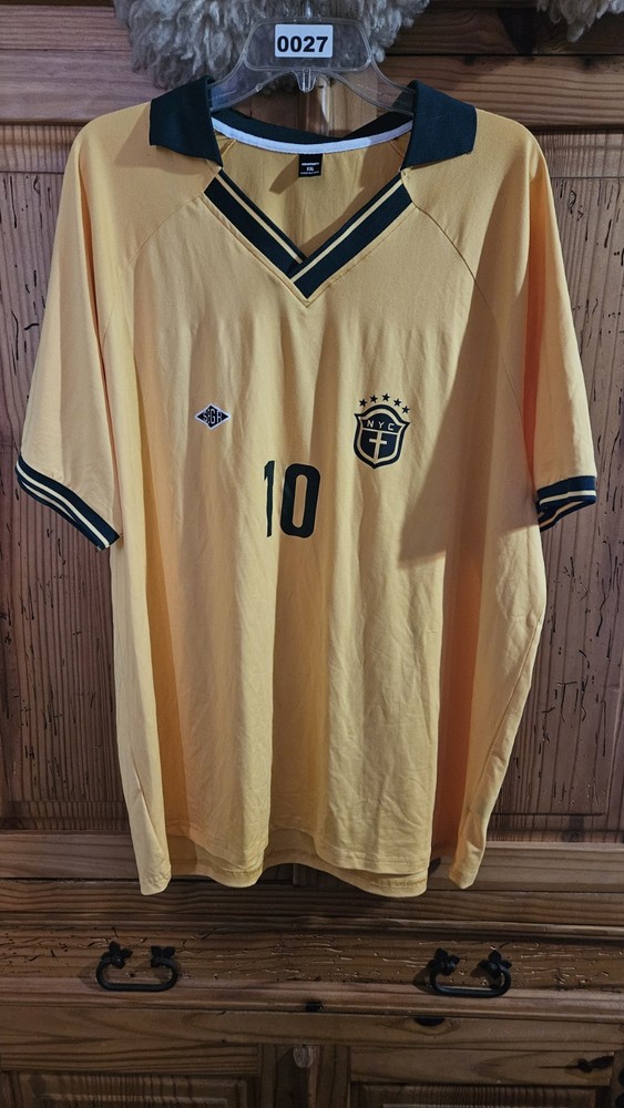 Mens Size XXL Yellow And Green Soccer Jersey