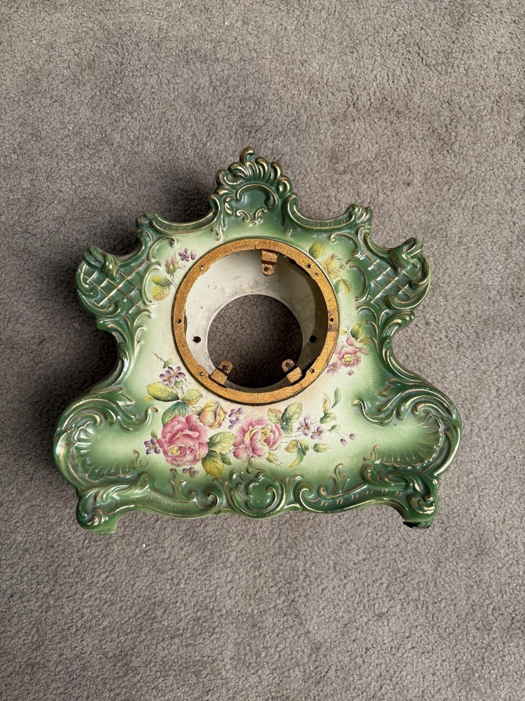 (CC336) antique porcelain clock case for parts or repair