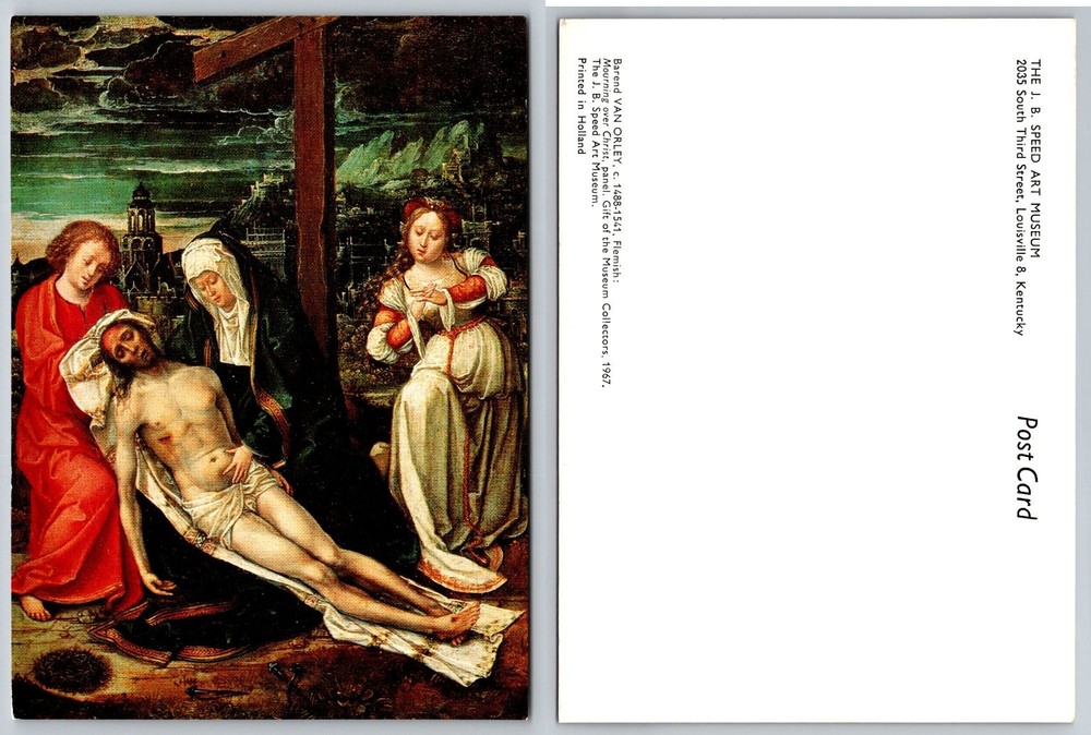 Barend Van Orley Mourning Over Christ Postcard J.B. Speed Art Museum