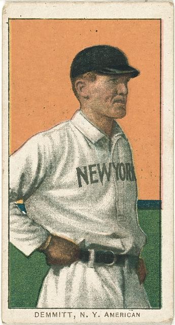 Photo:Ray Demmitt New York Highlanders 1909-1911 Baseball Card Portrait