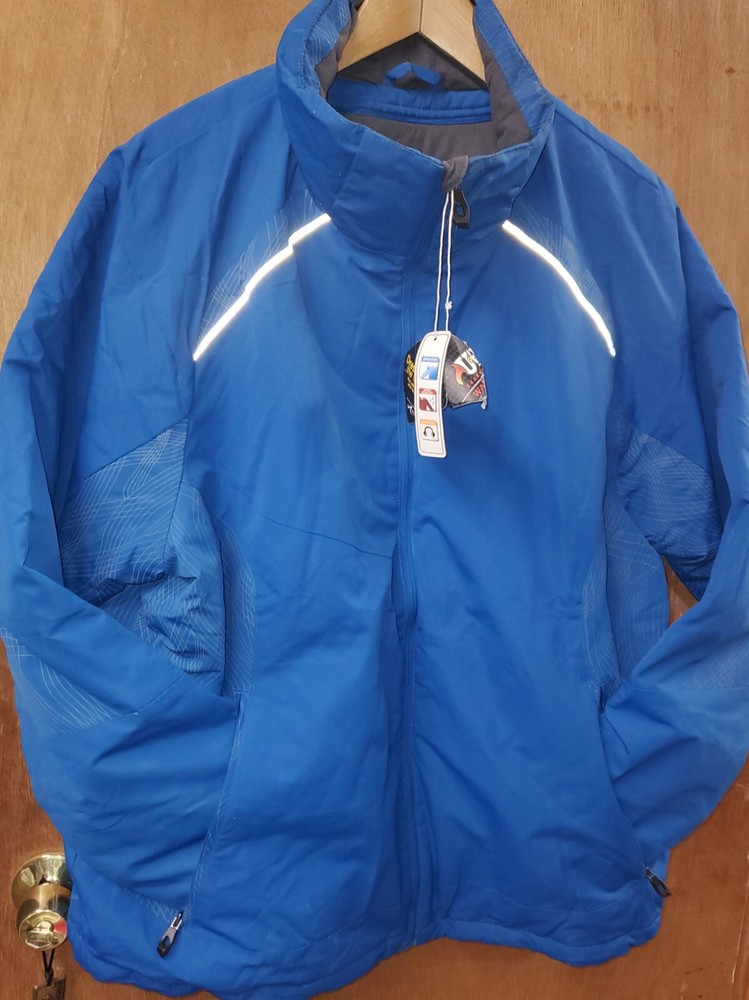 North End XL Blue Hooded Snowboard Ski Jacket - Warm Logik Removable Hood  