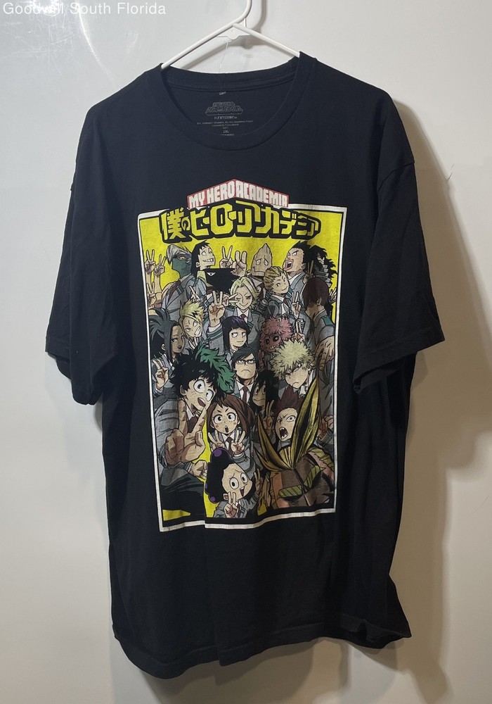 Funimation My Hero Academia Mens Black Graphic Short Sleeve T-Shirt Size 2XL