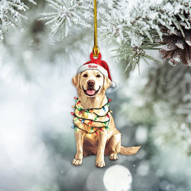 Labrador Retriever Dog Christmas Lights Ornament Labrador Dog Christmas Ornament