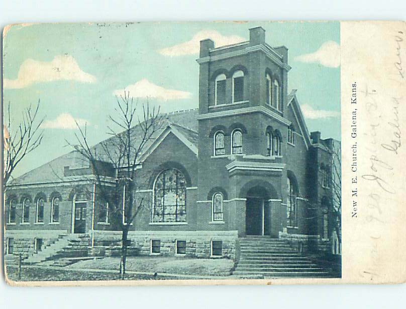 Divided-Back CHURCH SCENE Galena Kansas KS m/09 A9923
