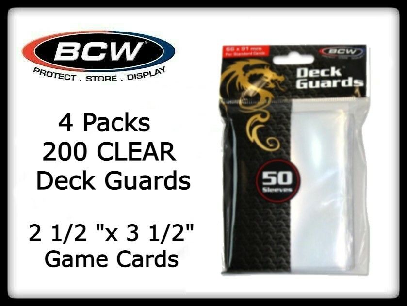 200 BCW Archival Deck Guards CLEAR Acid Free Sleeves For Pokemon & Gaming Cards-image