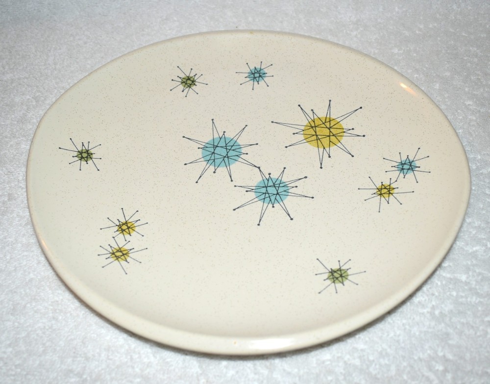Vintage Franciscan Atomic Starburst 6.5”” X 6” Oval Bread Salad Dessert Plate