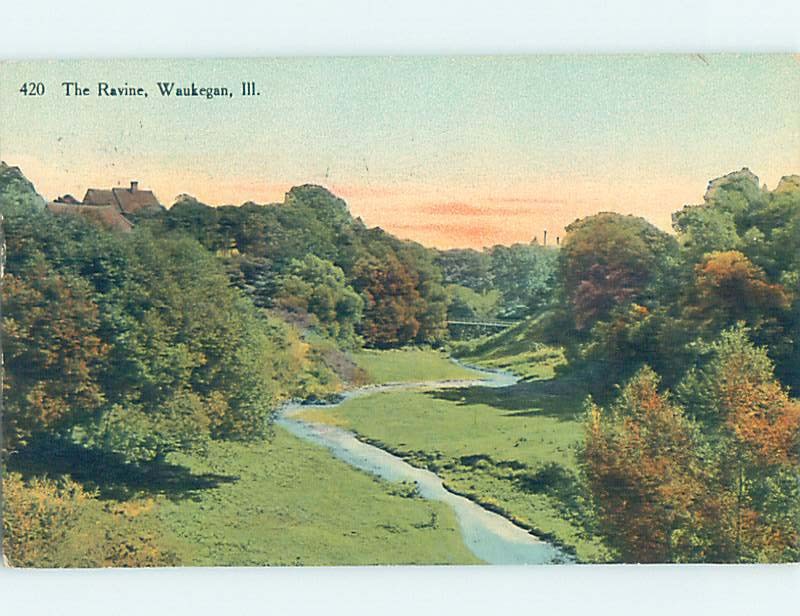 Divided-back NATURE SCENE Waukegan - Near Chicago Illinois IL m/09 AD7692