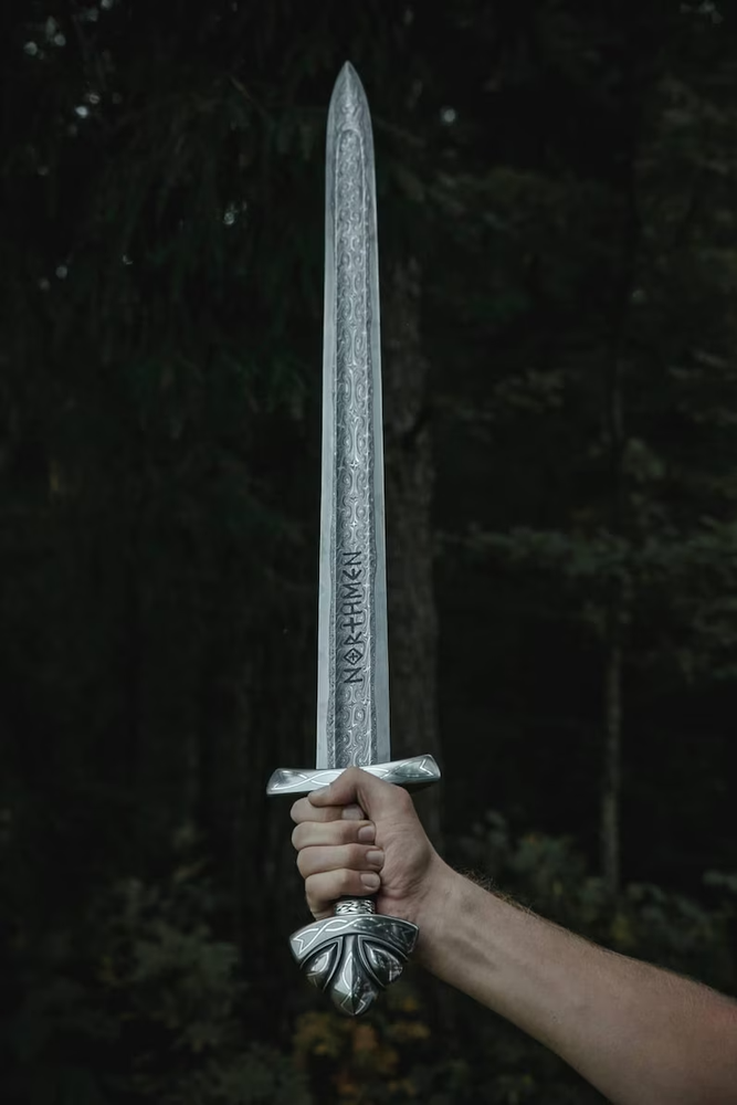 Hand Forged Damascus Steel NORTHMEN Sword, Medieval Viking Sword, Sword Of Kings