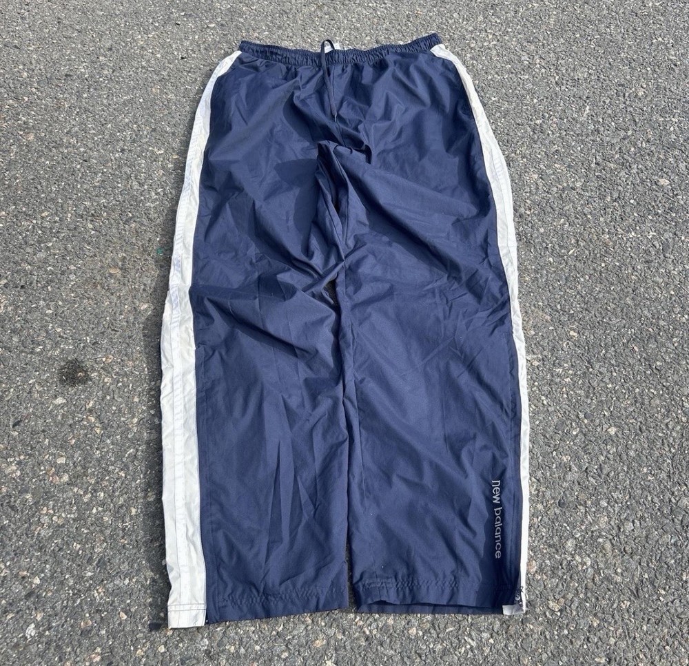 New Balance Men's Navy Track Pants XLTG Drawstring Zip Elastic Waist Pockets