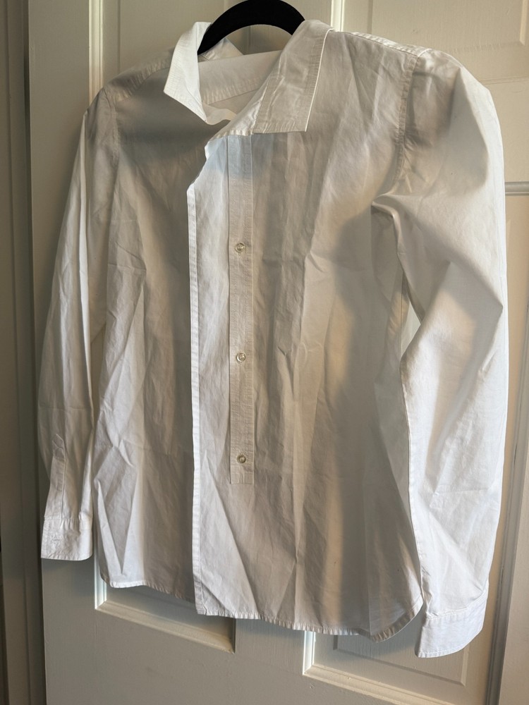 Ivan Grundahl White Asymmetrical  Button Shirt Avant Garde euro size 36 misses 6