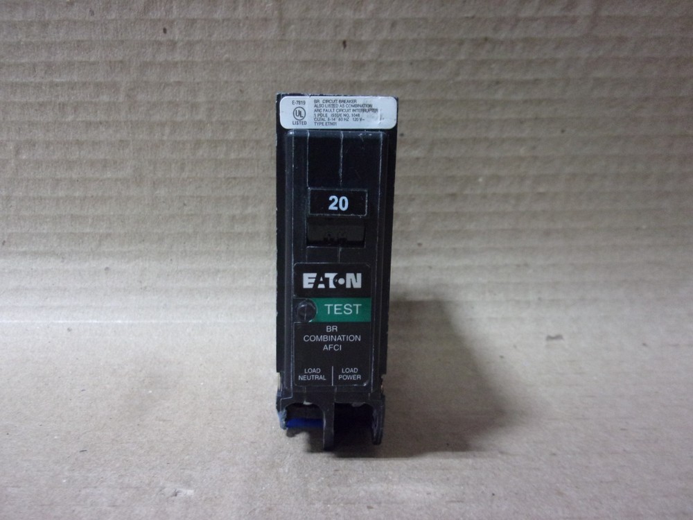 Eaton BRP BRP120AF 1 Pole 20 Amp 120V AFCI Circuit Breaker FLAWED