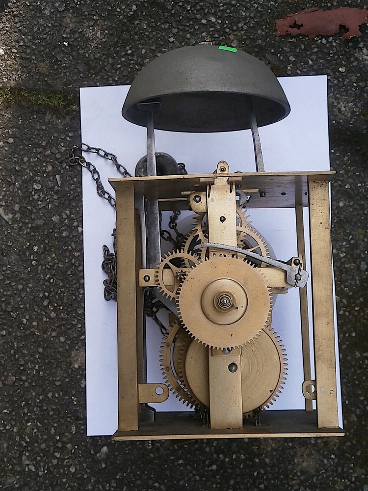 30-hour antique longcase clock movement circa 1740