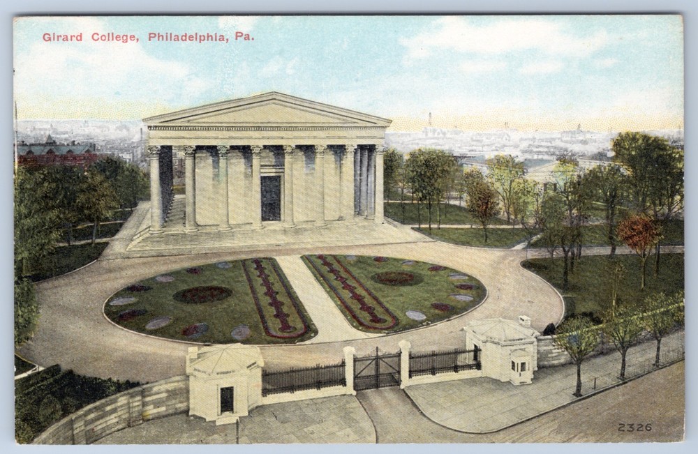 PA Philadelphia Girard College Boarding School Aerial View  Postcard