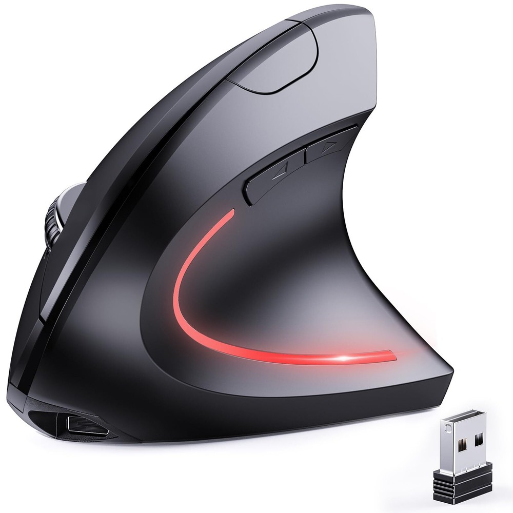 2-in-1 Bluetooth & 2.4G Rechargeable Ergonomic Vertical Wireless Mouse