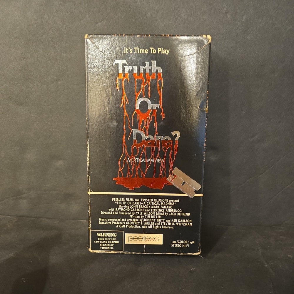 Truth Or Dare A Critical Madness 1986 VHS Tim Ritter#63