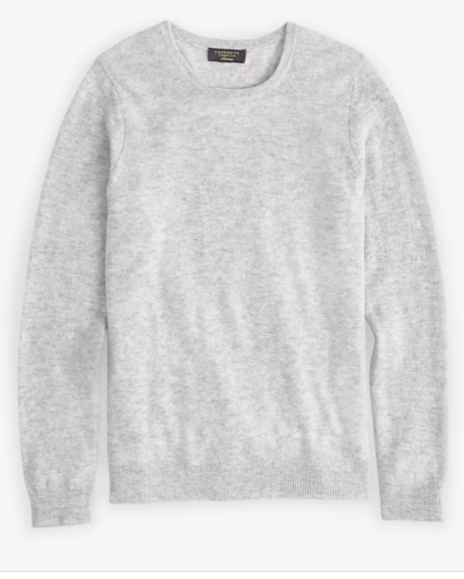 Charter Club women's 100% Cashmere Crewneck Sweater - size XL - Grey