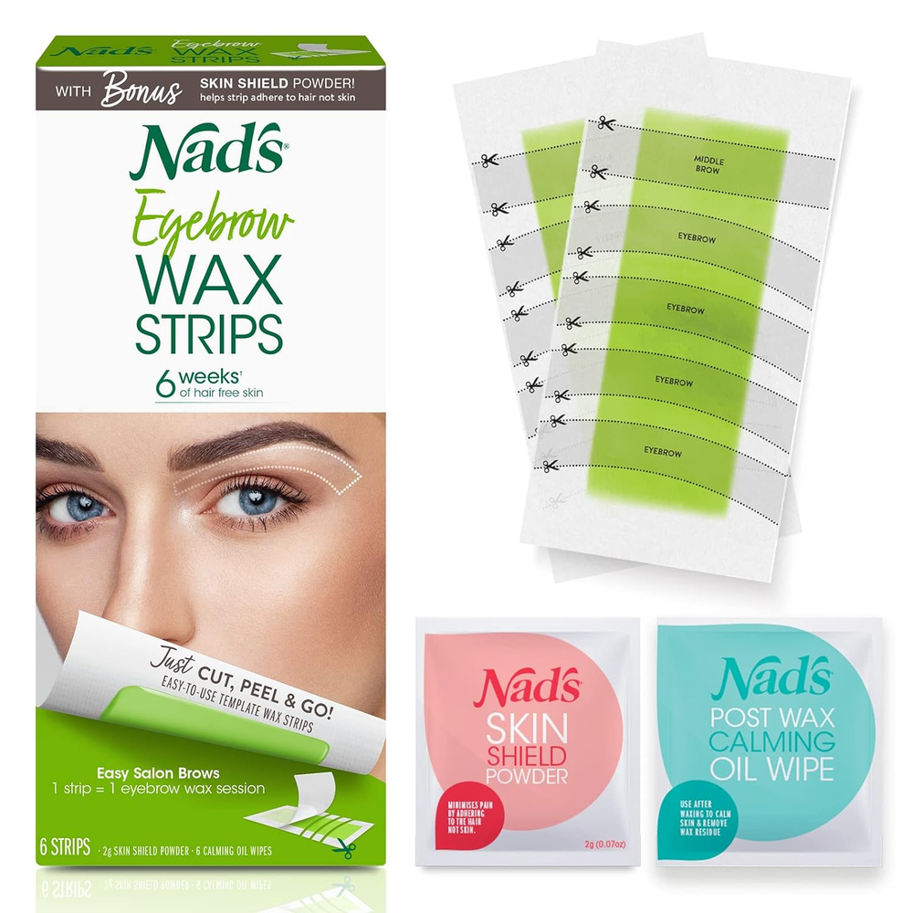 Eyebrow Wax Strips for Women - 6-Piece Facial Hair Removal Kit