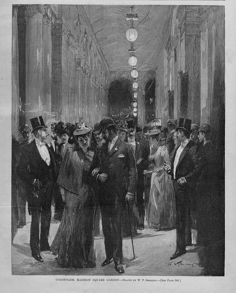 1891 Colonnade Madison Square Garden Antique New York Architecture Fashion Design
