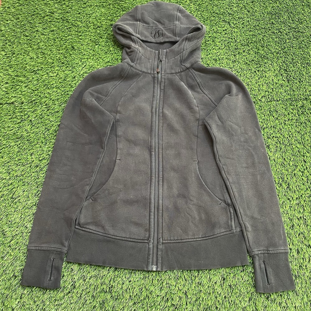 Lululemon Women’s 6 Black Scuba Hoodie Full Zip Long Sleeve Jacket Athletic Gym