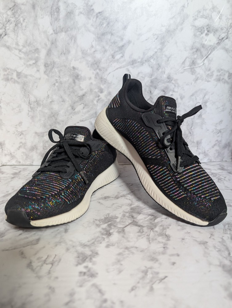 Skechers Bobs Squad Womens Size 9.5 Running Sneakers Lace Up Athletic Shoes