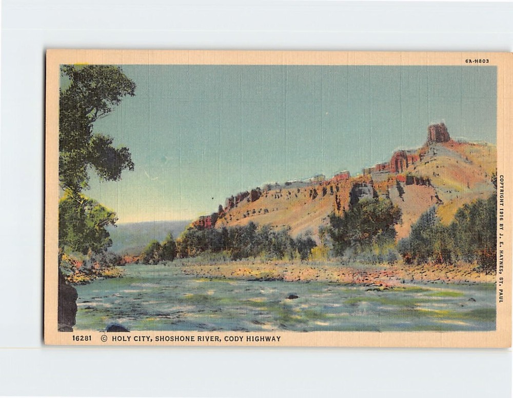 Postcard Holy City Shoshone River Cody Highway Wyoming