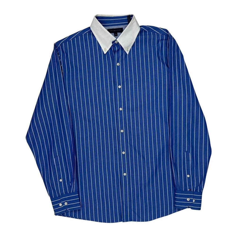 Tommy Hilfiger Striped Shirt - Large Blue Cotton