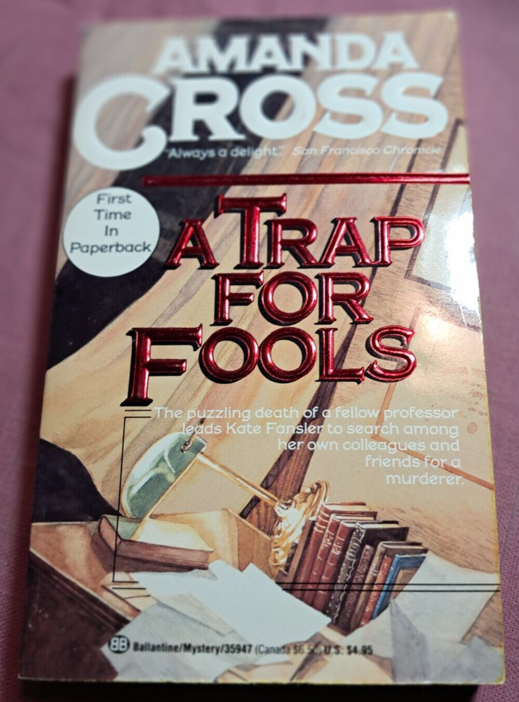 Amanda Cross A Trap for Fools Kate Fansler mystery pb Ballantine 1st print 1990