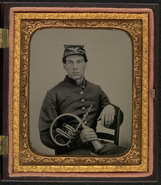 Photo:Union Soldier Cornet Portrait Civil War 1860s Unidentified Man