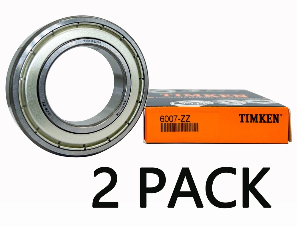 2PACK TIMKEN 6007-ZZ High Quality Two Side Sealed Ball Bearings 35X62X14MM 6007Z
