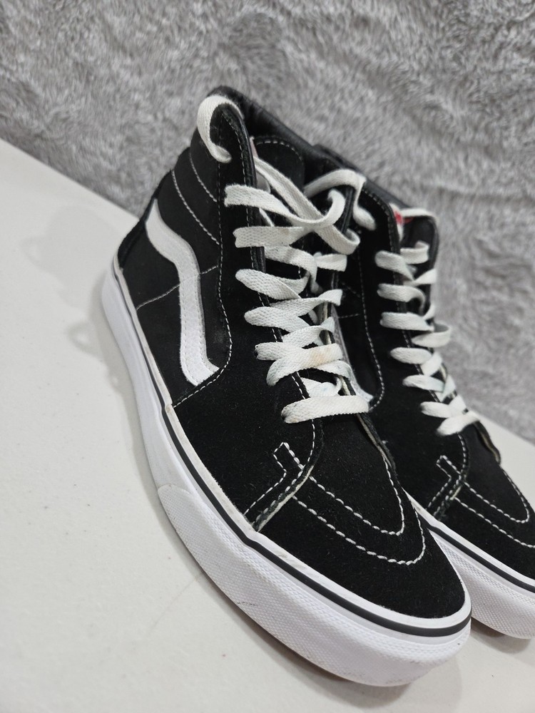 Vans Sk8-Hi Sneakers Sz Mens 7.5 W 9 Black Canvas High-Top Skate Shoe Lace Up Un