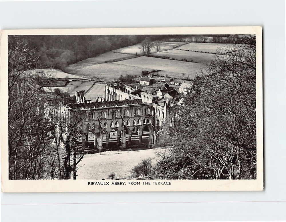 Postcard Rievaulx Abbey from the Terrace England