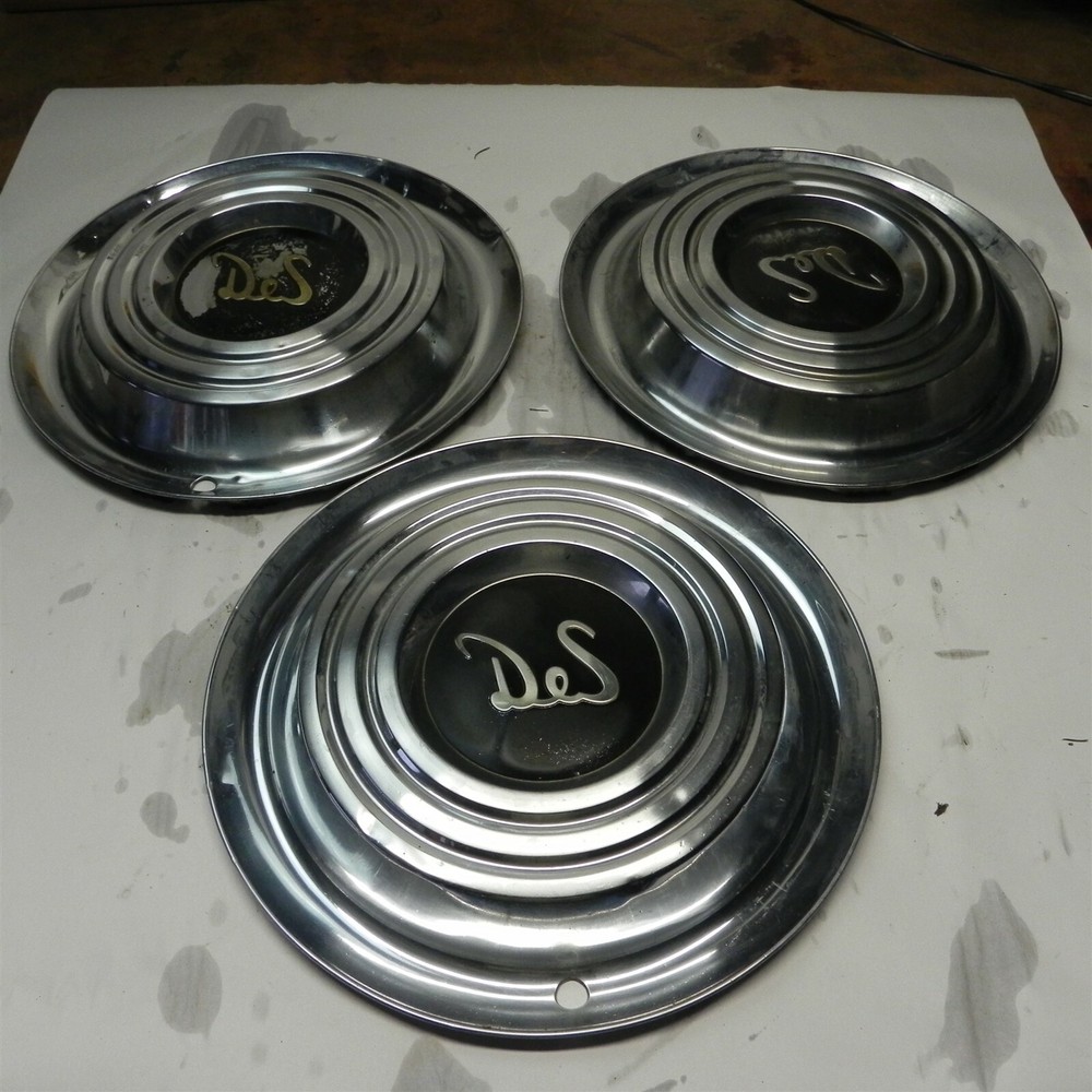 1956 Desoto Vintage Factory Original Oem Hubcap Wheel Covers Sold As Lot Of 3