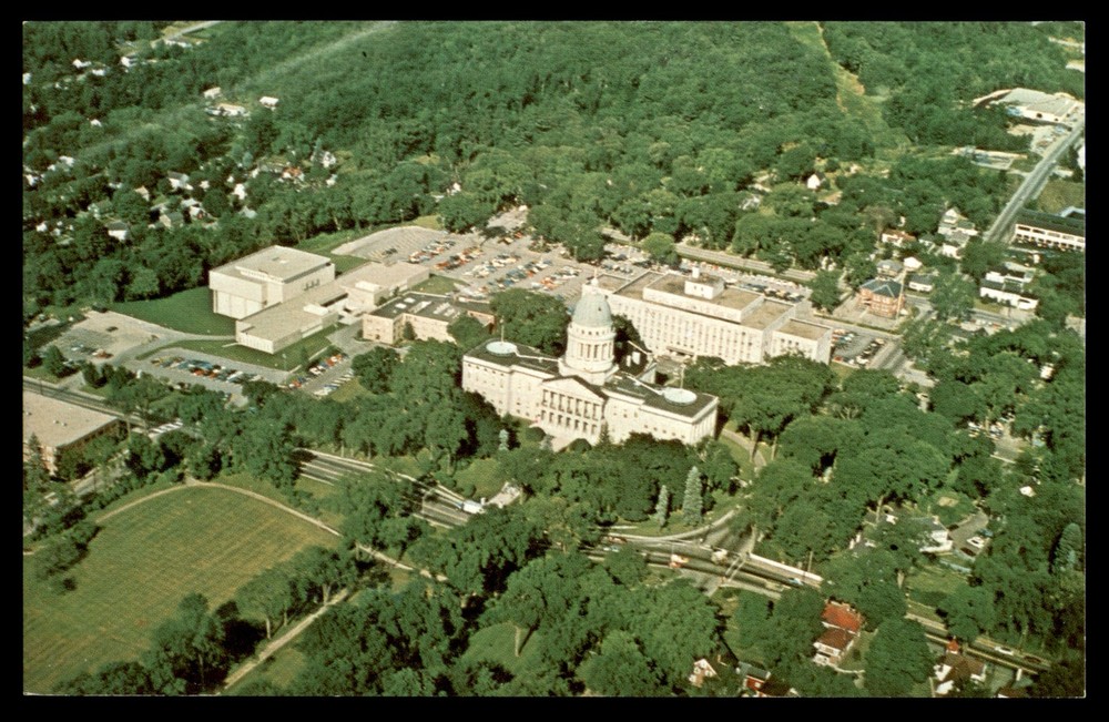 Postcard Aerial View of Maine State Capitol Complex - Augusta, ME