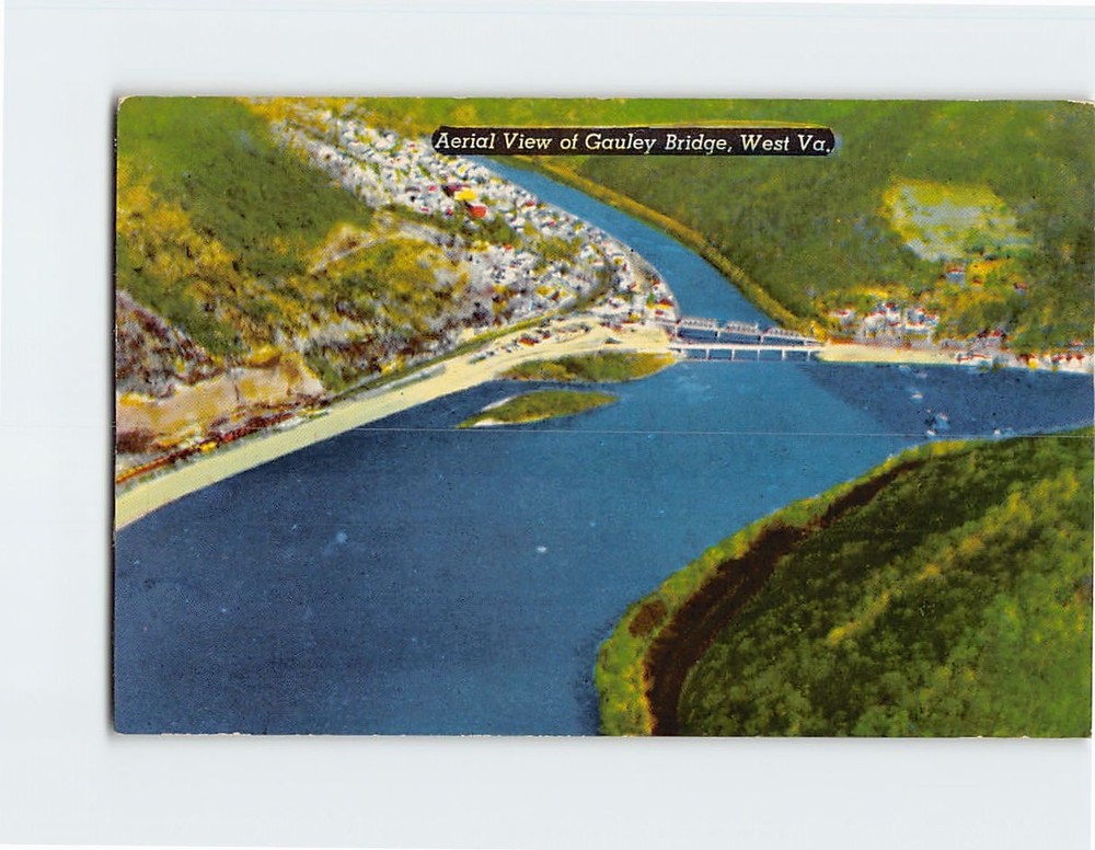 Postcard Aerial View of Gauley Bridge West Virginia USA