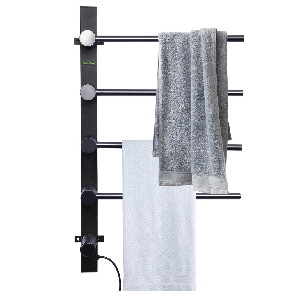 Stainless Steel Electric Heated Towel Warmer Rack with 4 Bars Adjustable Temperature