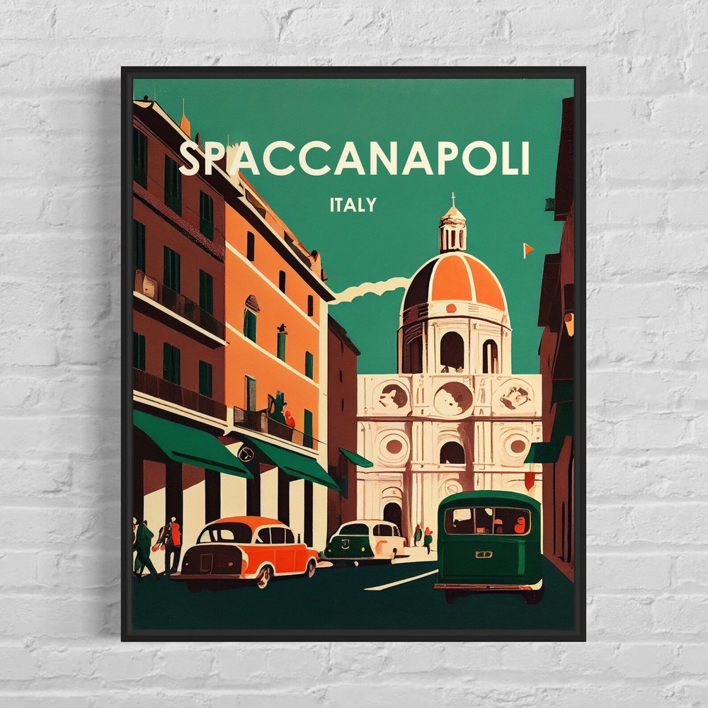 Spaccanapoli Italy Retro Art Print Spaccanapoli Italy Wall Art Illustration