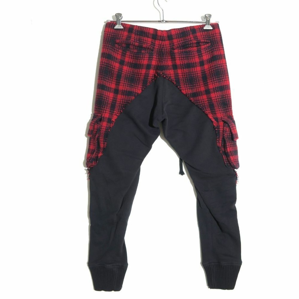 Greg Lauren REINDEER BLACK FLEECE SLIM PANT LOUNGE USED from JAPAN
