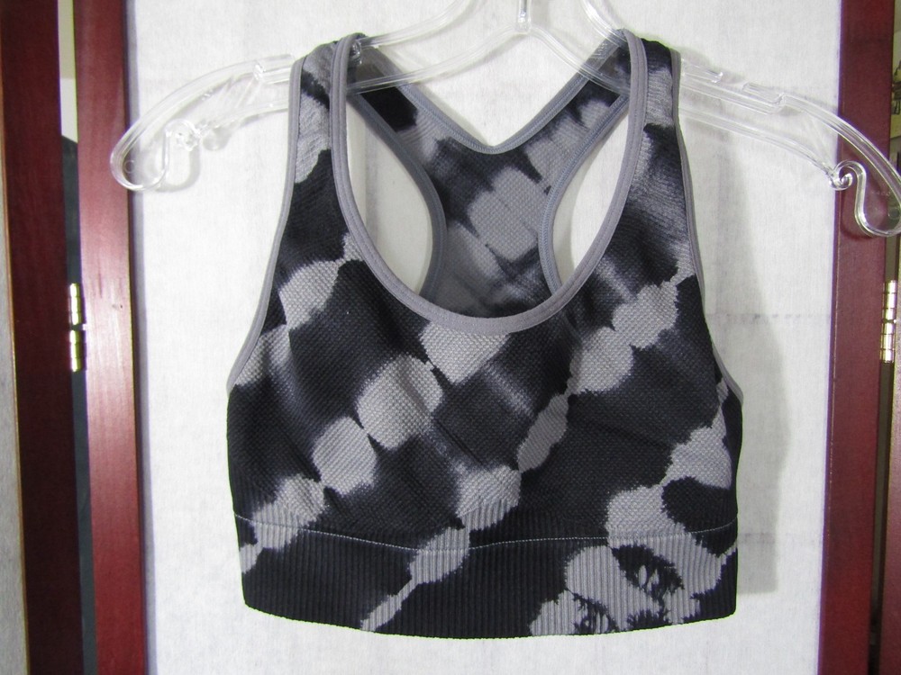 PINK Sport Active by Victoria's Secret Black/Gray Sports Bra Women Size Small