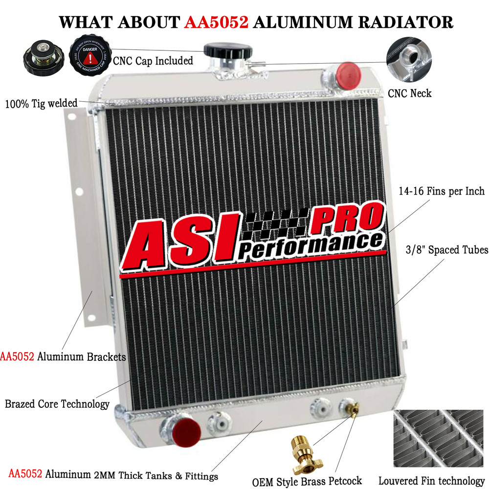 Aluminum 4 Row Radiator Cooler For Jeep DJ5 Cars 3.8L 4.2L L6 1966-1974