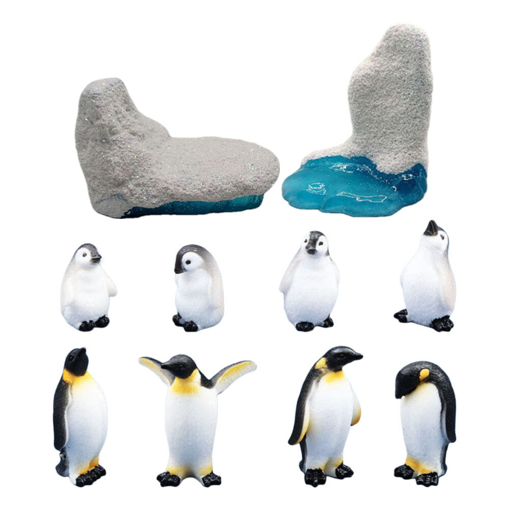 10 Pcs Penguins Miniature Iceberg Landscaping Model Toys Child