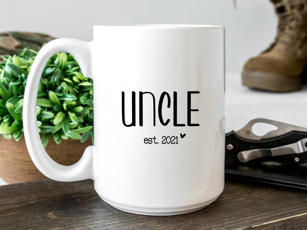Uncle Est 2021 Coffee Mug Pregnancy Announcement Coffee Mug Custom Gift To