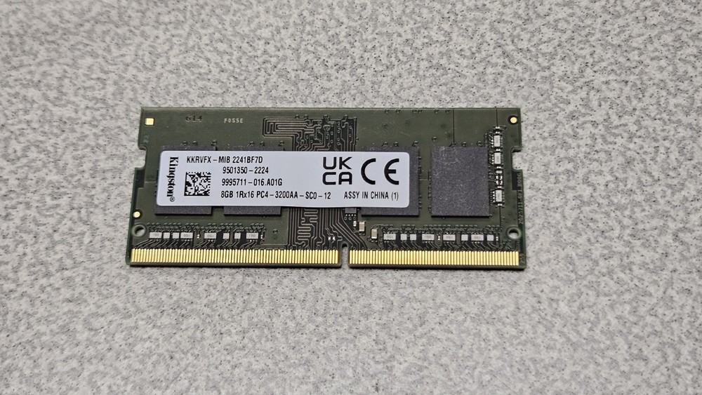 Kingston 8GB DDR4 SO-DIMM PC4-3200AA 260-Pin Non-ECC RAM KKRVFX-MIB