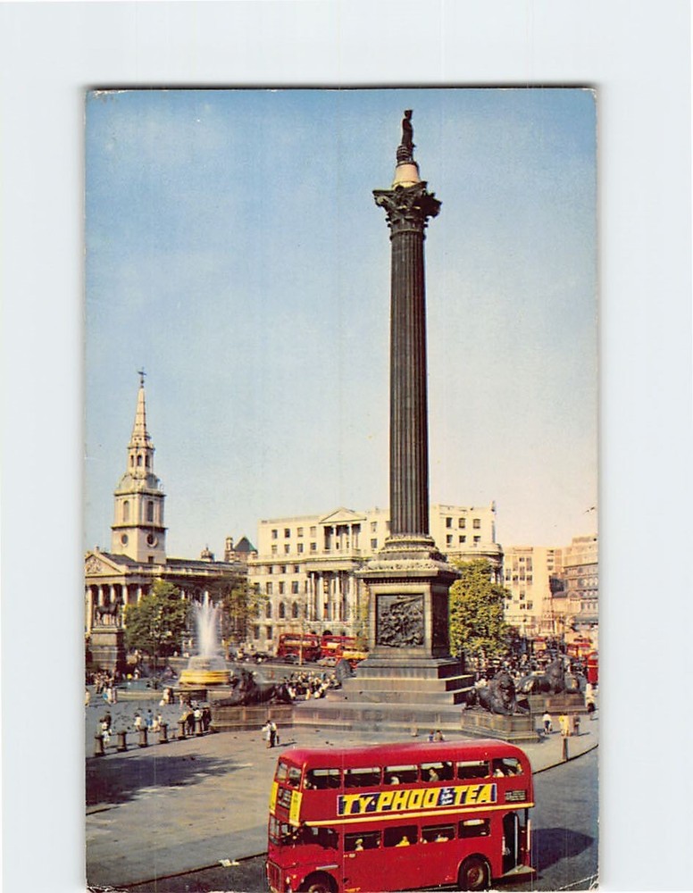 Postcard Nelson's Column Trafalgar Square London England
