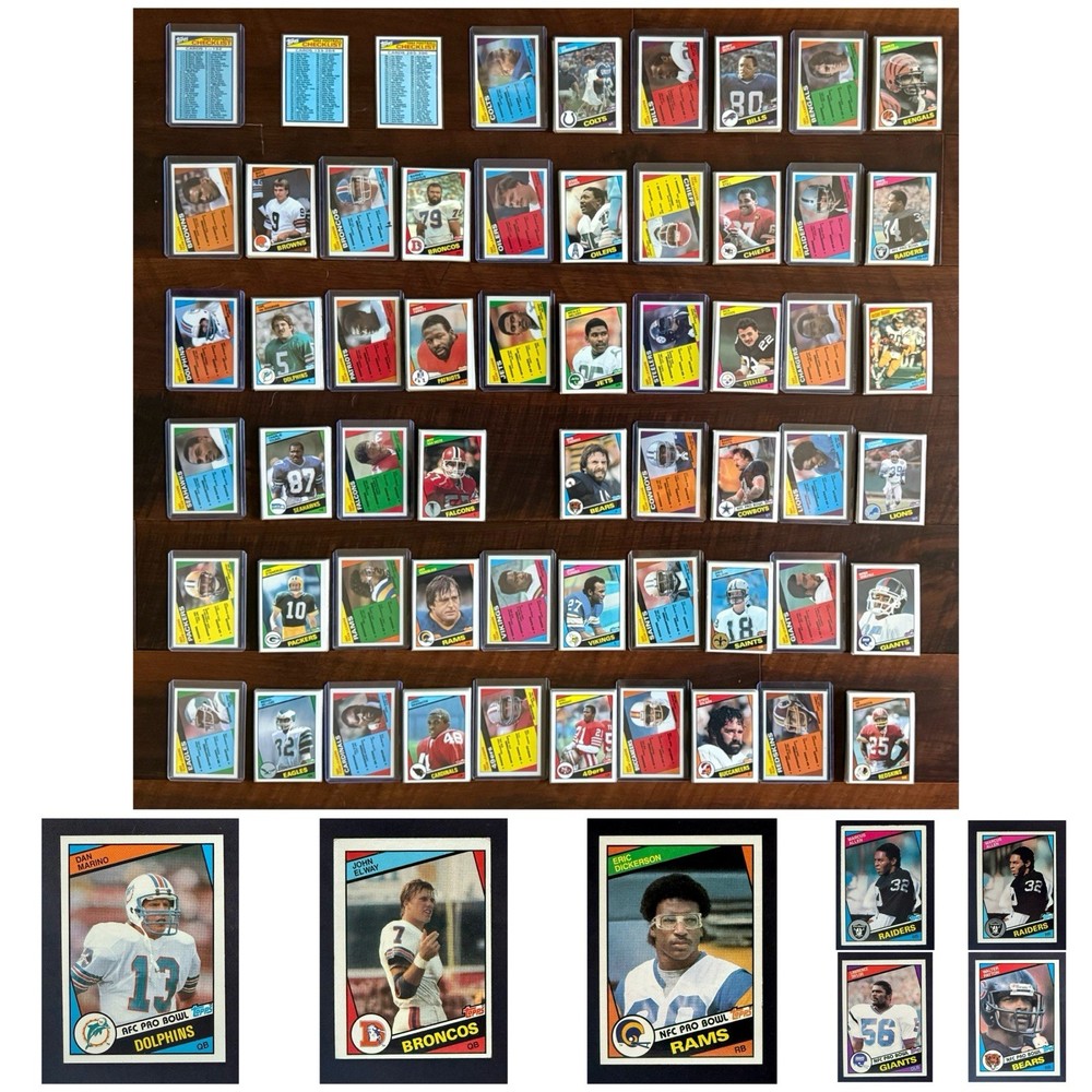 1984 Topps Football Set 356 of 396 - Elway/Marino/Dickerson RC - Read Notes