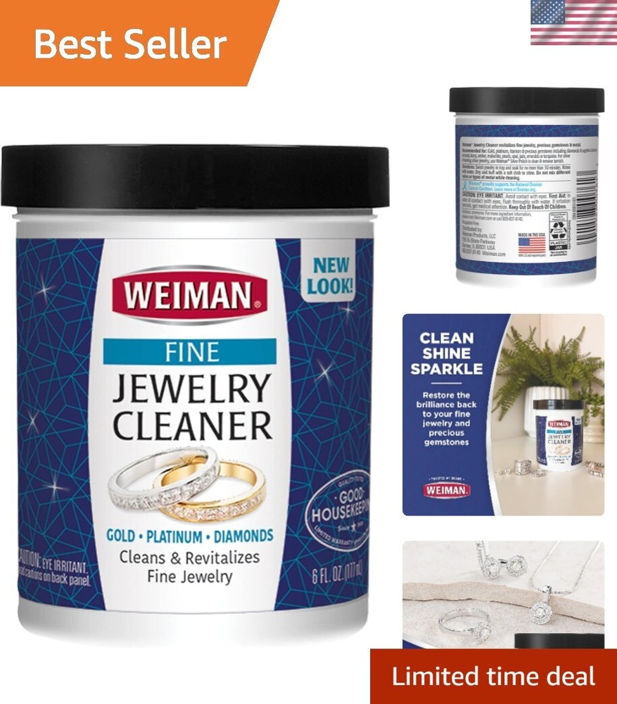 Gentle Jewelry Cleaner – Restores Shine to Gold & Gemstones, 6 Oz