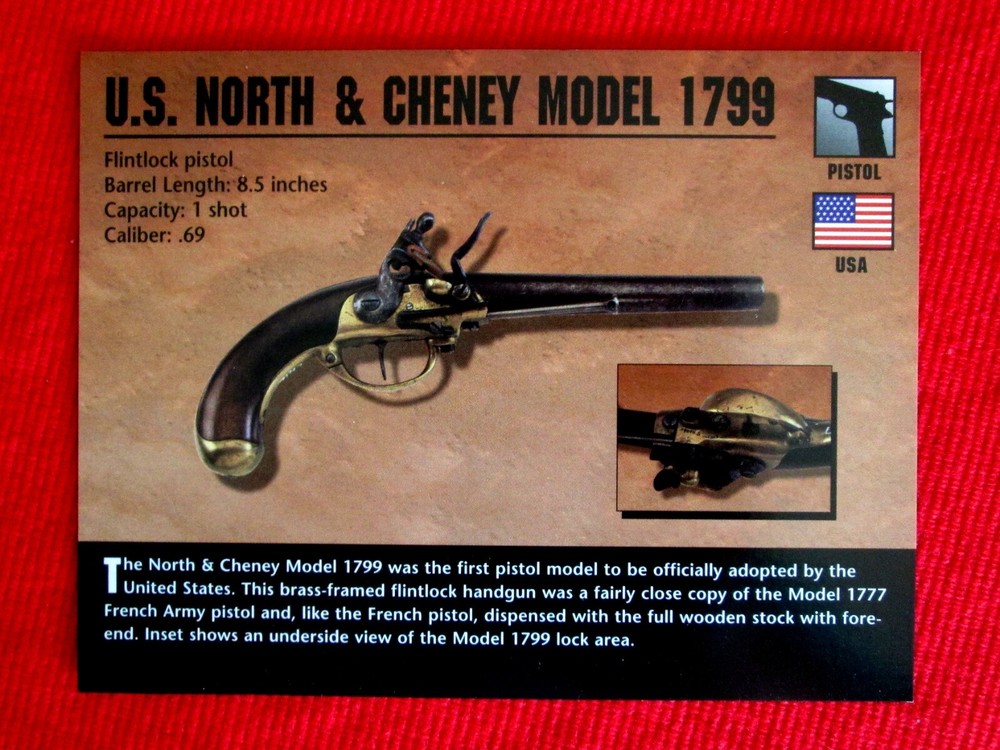 U.S. North & Cheney Model 1799 Pistol Classic Firearms Photo Card u