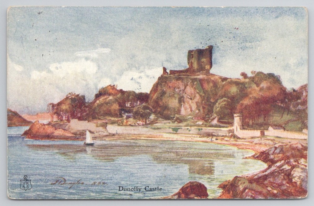 Dunolly Castle Scotland Vintage Postcard - Waterette American News Co. 1909