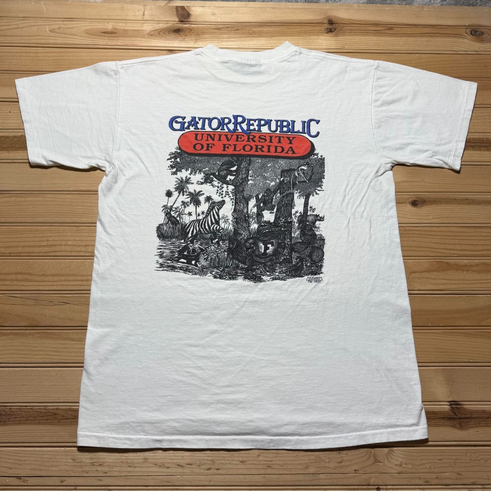 Vintage 90s Gator Republic University of Florida Jungle Animal Art T-Shirt XXL