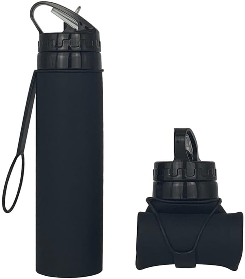 Collapsible Water Bottles 20Oz, Odorless Bpa-Free Silicone, Leak-Proof Foldable